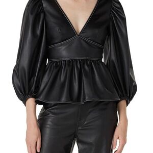 Brand New with Tags STAUD Vegan Leather Luna Top - Size 4